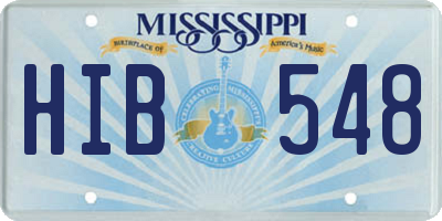 MS license plate HIB548