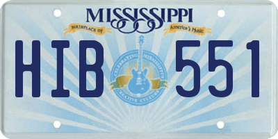 MS license plate HIB551