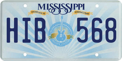 MS license plate HIB568
