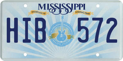 MS license plate HIB572