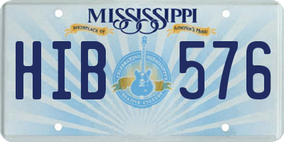 MS license plate HIB576
