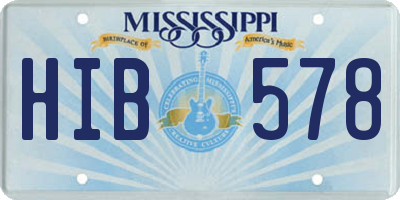 MS license plate HIB578