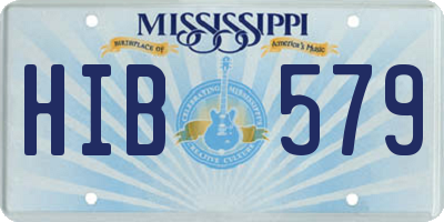 MS license plate HIB579