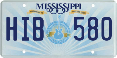 MS license plate HIB580