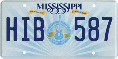 MS license plate HIB587