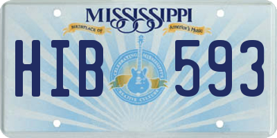 MS license plate HIB593