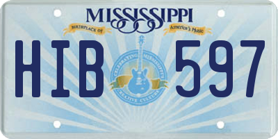 MS license plate HIB597