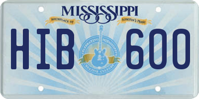 MS license plate HIB600