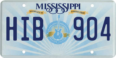 MS license plate HIB904