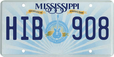 MS license plate HIB908