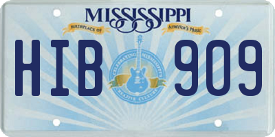 MS license plate HIB909