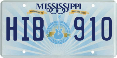 MS license plate HIB910