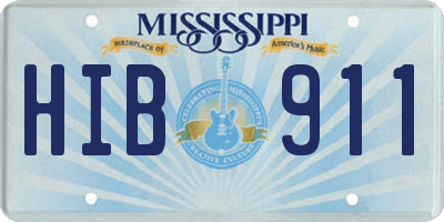 MS license plate HIB911