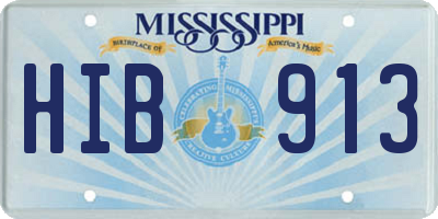 MS license plate HIB913