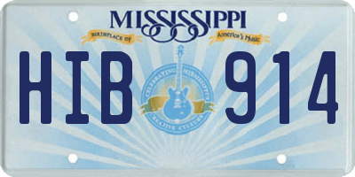 MS license plate HIB914