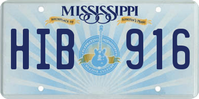 MS license plate HIB916