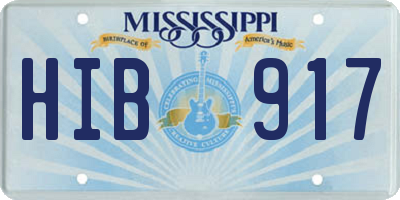 MS license plate HIB917
