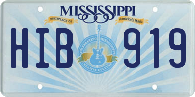 MS license plate HIB919