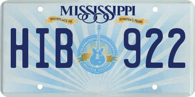 MS license plate HIB922