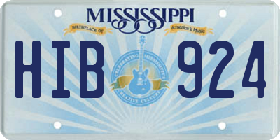 MS license plate HIB924