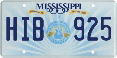 MS license plate HIB925