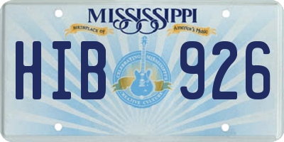 MS license plate HIB926