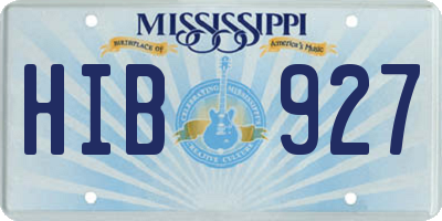 MS license plate HIB927
