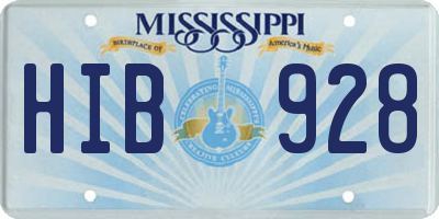MS license plate HIB928