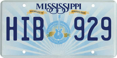 MS license plate HIB929