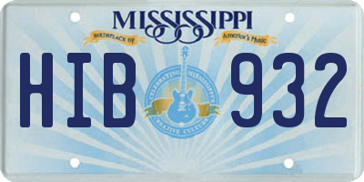 MS license plate HIB932