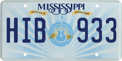 MS license plate HIB933