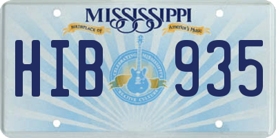 MS license plate HIB935