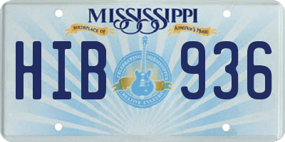 MS license plate HIB936