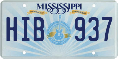MS license plate HIB937