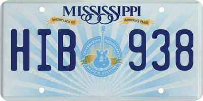 MS license plate HIB938