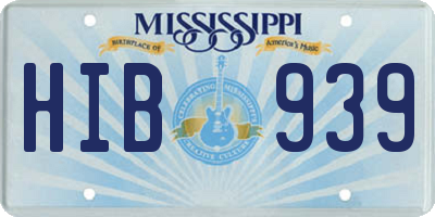 MS license plate HIB939