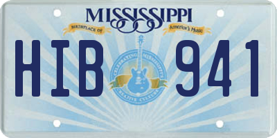 MS license plate HIB941