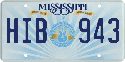 MS license plate HIB943