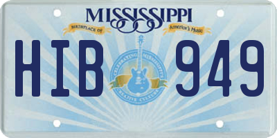 MS license plate HIB949