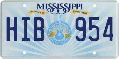 MS license plate HIB954