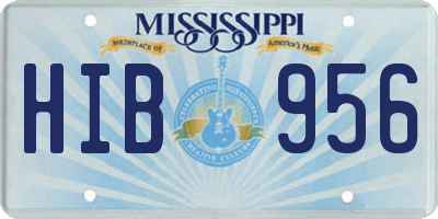 MS license plate HIB956