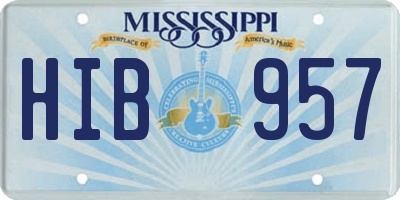 MS license plate HIB957
