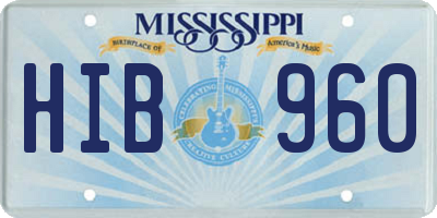 MS license plate HIB960