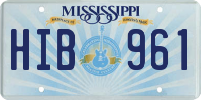 MS license plate HIB961