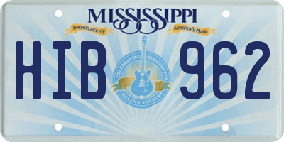 MS license plate HIB962