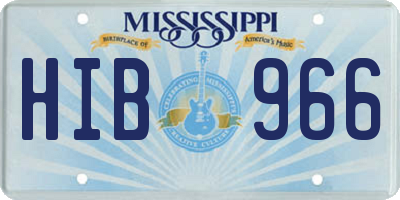 MS license plate HIB966