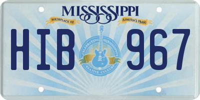 MS license plate HIB967