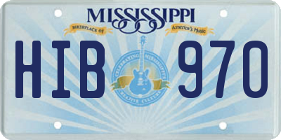 MS license plate HIB970