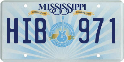 MS license plate HIB971