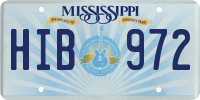 MS license plate HIB972